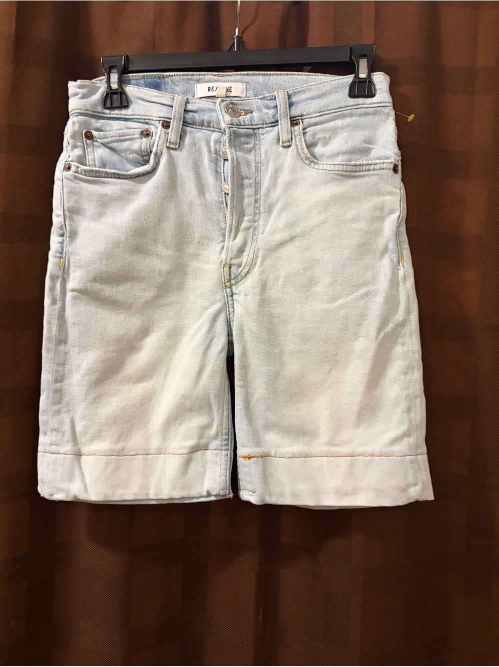 Re/Done Loose Long Short in denim Bermuda Size 26